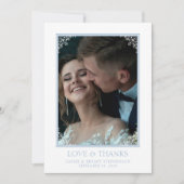 Elegante blauw-witte kust chique bruiloft bedankkaart (Voorkant)