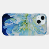 Elegante blauw witte waterverf bloempioen Case-Mate iPhone case (Achterkant (horizontaal))
