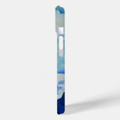 Elegante blauw witte waterverf bloempioen Case-Mate iPhone case (Achterkant / Links)