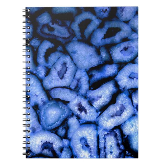Elegante blauwe agaat blauwe edelstenen blauwe kwa notitieboek (Voorkant)
