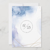 Elegante Blauwe Agate Save the Date Kaart (Achterkant)