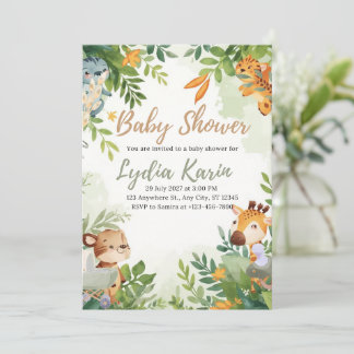 Elegante Blauwe Aquarel Baby Shower Uitnodiging me