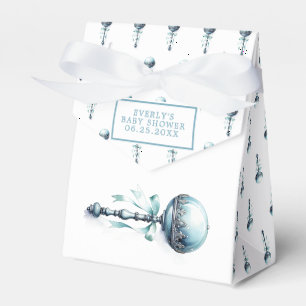 Elegante Blauwe Baby Rammelaar Jongens Baby Shower Bedankdoosjes