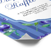 Elegante Blauwe bessen Zoete Luier Raffle Poster (Hoek)