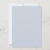 Elegante Blauwe Bladgroen Crest doop uitnodiging (Achterkant)