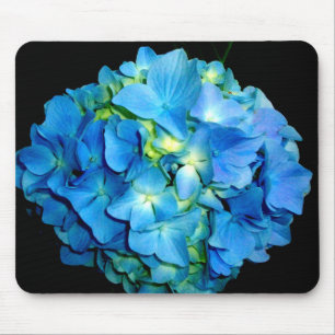 Elegante blauwe bloem bloemenhortensia muismat