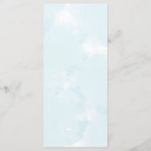 Elegante blauwe bloem gepersonaliseerde bruiloft d menu (Achterkant)