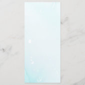 Elegante blauwe bloem gepersonaliseerde bruiloft d menu (Achterkant)