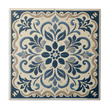 Elegante blauwe bloem - Portugees Azuljo Design
