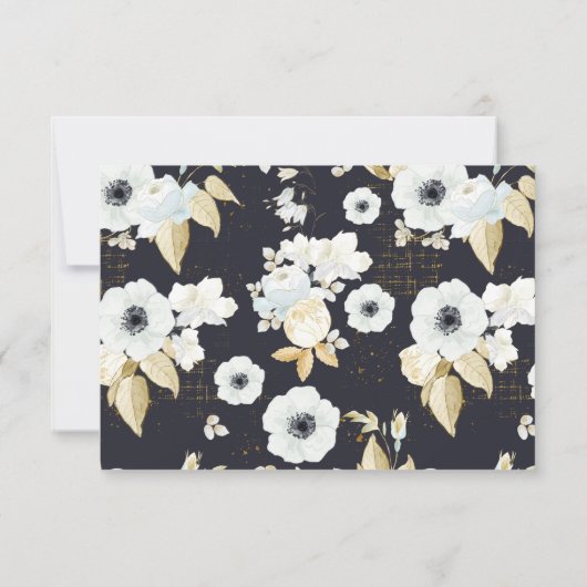 Elegante Blauwe Bloemen Begrafenis Dank u Verdiepi Bedankkaart (Achterkant)