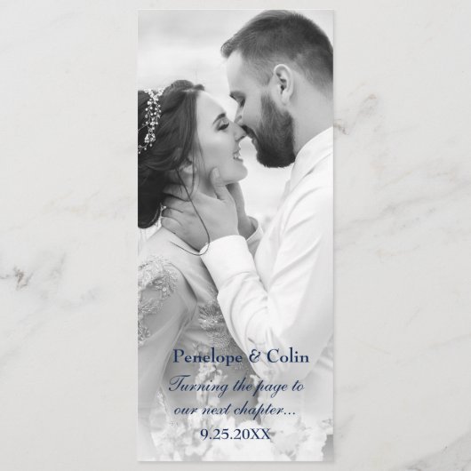 Elegante Blauwe Bloemen Bibliotheek Boek Hoesje br Menu (Achterkant)