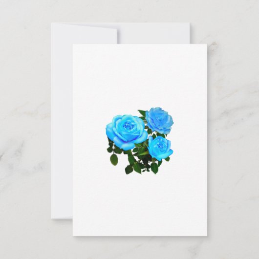 elegante blauwe bloemen blauwe rozen blauwe bloeme kaart (Achterkant)