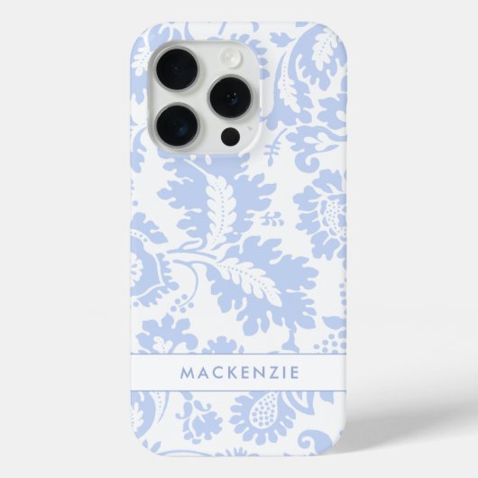 Elegante Blauwe Bloemen Botanisch Case-Mate iPhone Case (Achterkant)
