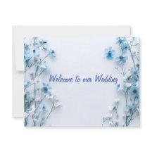 Elegante Blauwe Bloemen Uitnodiging Sjabloon