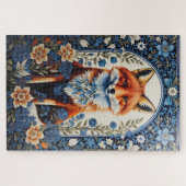 Elegante Blauwe Bloemen William Morris Geïnspireer Legpuzzel (Horizontaal)