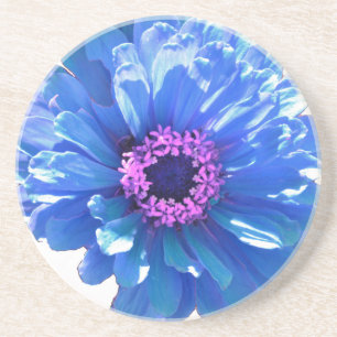 Elegante blauwe bloemenblauwe madeliefje zandsteen onderzetter