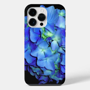 Elegante blauwe bloemige blauwe rozen blauwe horte iPhone 14 pro max hoesje