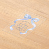 Elegante blauwe boog doop acryl uitnodigingen (Laagn)