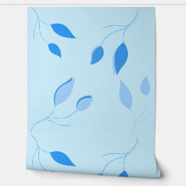 Elegante Blauwe Botanische Afneembare Muurdecorati Behang