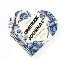 Elegante blauwe chinoiserie dankbaarheidsjournaalc