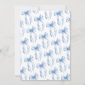 Elegante blauwe coquette boog is een jongen Baby s Kaart (Achterkant)