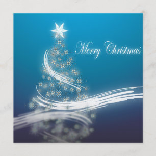Elegante blauwe corporate kerstfeest uitnodiging