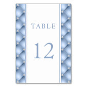 Elegante Blauwe Diamant Gekussende Trouw Kaart (Achterkant)