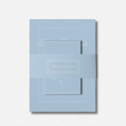 Elegante blauwe diamanten bruiloft uitnodigingen wikkel