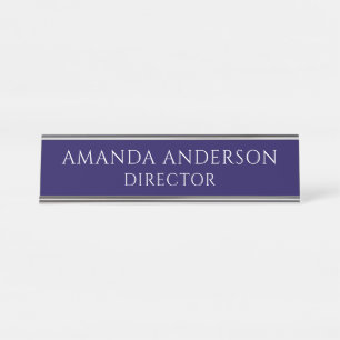 Elegante Blauwe Directeur Titel Naambord Bureau Naambordje