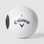 Elegante Blauwe en Gouden Filigrein Initialen Golfballen (Logo)