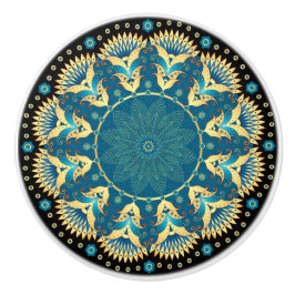 Elegante blauwe en gouden kast knoppen