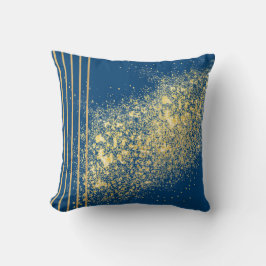 Elegante blauwe en gouden sierkussen