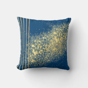 Elegante blauwe en gouden sierkussen