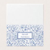 Elegante blauwe en witte bloemen kaart (Buitenkant ongevouwen)