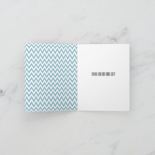 Elegante blauwe en witte Chevron Bedankt (Binnen)