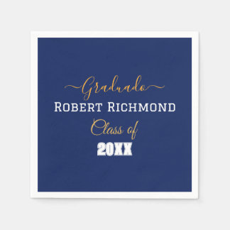 Elegante blauwe foto Spaans afgestudeerd Servet
