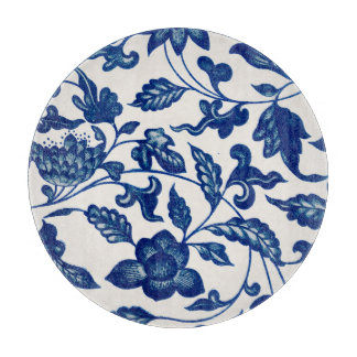 Elegante blauwe Franse landelijke chinoiserie glas Snijplank