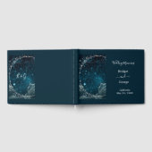 Elegante blauwe Galaxy Sky bruiloft Gastenboek (Volledig)