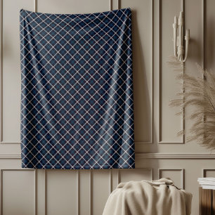 Elegante Blauwe Geruite Deken voor Home Decor