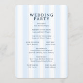 Elegante blauwe gestreepte huwelijksceremonie programma (Achterkant)