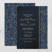 Elegante Blauwe Glitter Zwart Gouden Luipaardprint Kaart (Voorkant / Achterkant)