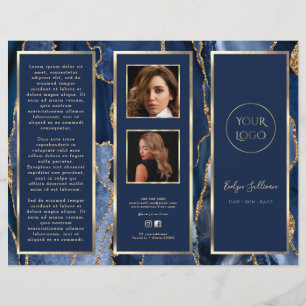 Elegante Blauwe Gouden Agaat Brochure