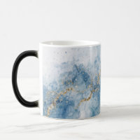 Elegante Blauwe Gouden Glitter Abstracte Stroom