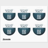 Elegante Blauwe Gradiënt QR Code Notaris Business Ronde Sticker (Vel)