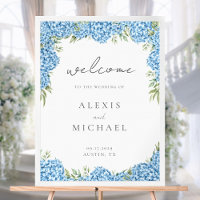 Elegante Blauwe Hortensia Bloemen Huwelijk Welkom
