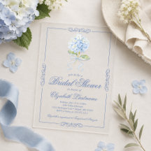 Elegante Blauwe Hortensia Bruiloftsborrel Acryl