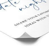 Elegante Blauwe Hortensia Datum Nacht Ideeën Trouw Poster (Hoek)