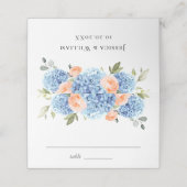 Elegante Blauwe Hortensia Roze Blush Rozen (Buitenkant ongevouwen)