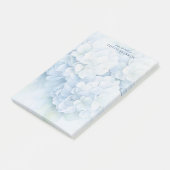 Elegante Blauwe Hortensia Waterverf Bloemennaam Post-it® Notes (Schuin)