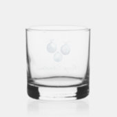 Elegante Blauwe Kerst Ornamenten Bedrijfsfeest Whisky Glas (Achterkant)